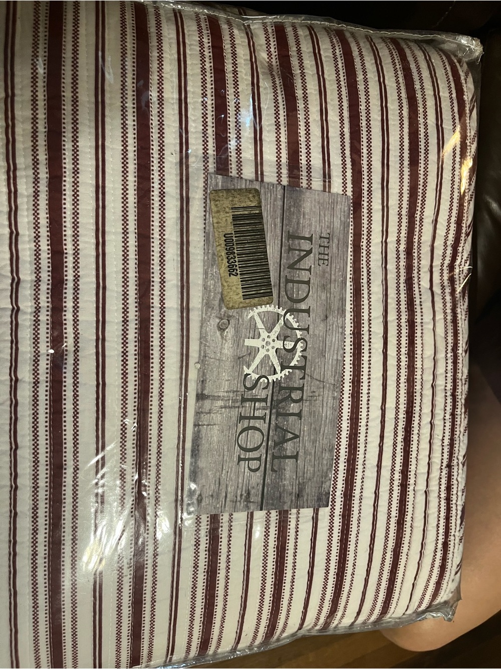 Brand New The Industrial Shop 3 Piece Quilt and Sham Set Urban Stripe